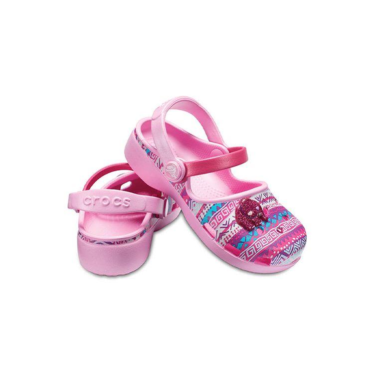 Crocs Детские сандалии с закрытым носком для улицы, сандалии, розовые 205042-6I2