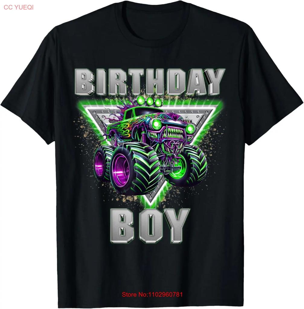 Birthday Boy Monster Truck Are My Jam Bday Party Kids Boys T Shirt Vintage Unisex Comfortable Fashion Stretched
