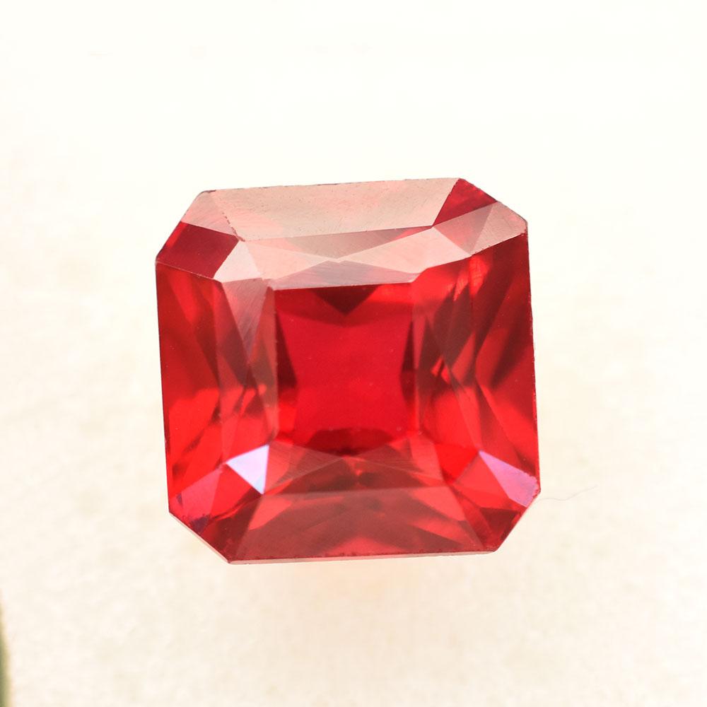 Natural Red Ruby Loose Gemstone 14 ct Flawless Square Cut for Her/Him for Jewelry Making and Crafts