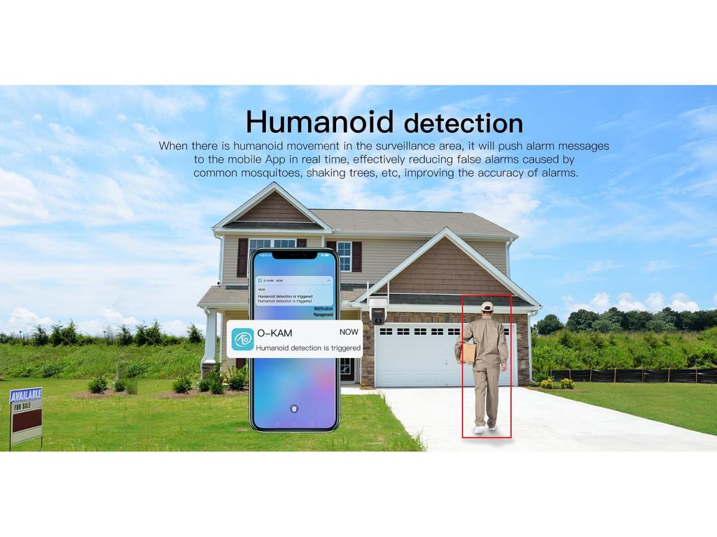 O-KAM 2K Уличная камера на солнечных батареях: Водонепроницаемый, WiFi/4G, Ночное видение, Полноцветный, Вращение на 360°.