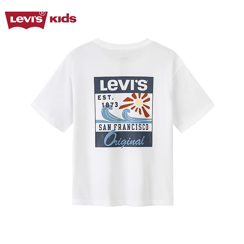 Levi's Детская дышащая футболка с коротким рукавом - Ярко-белая