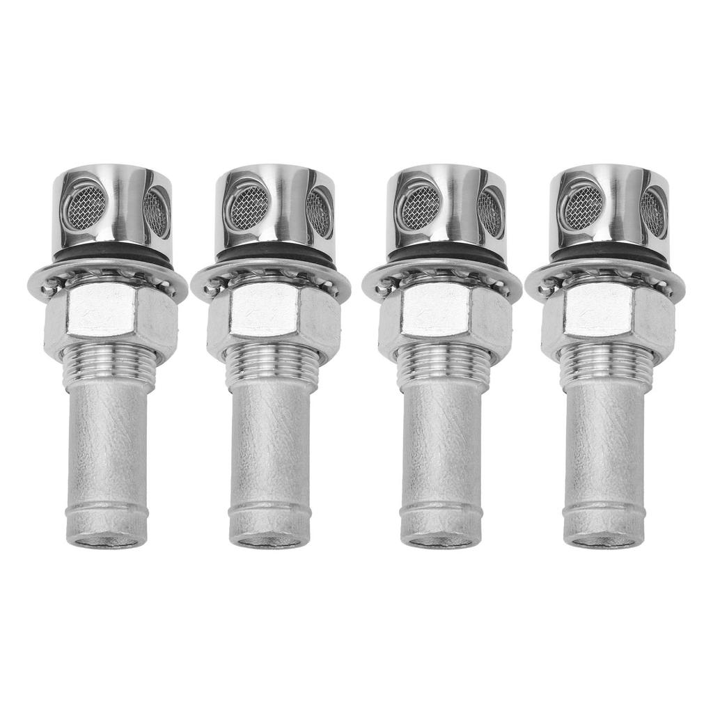 4pcs Marine Fuel Gas Tank Vent Stainless Steel 316 Straight Boat Fuel Vent for 5 8inch Hose