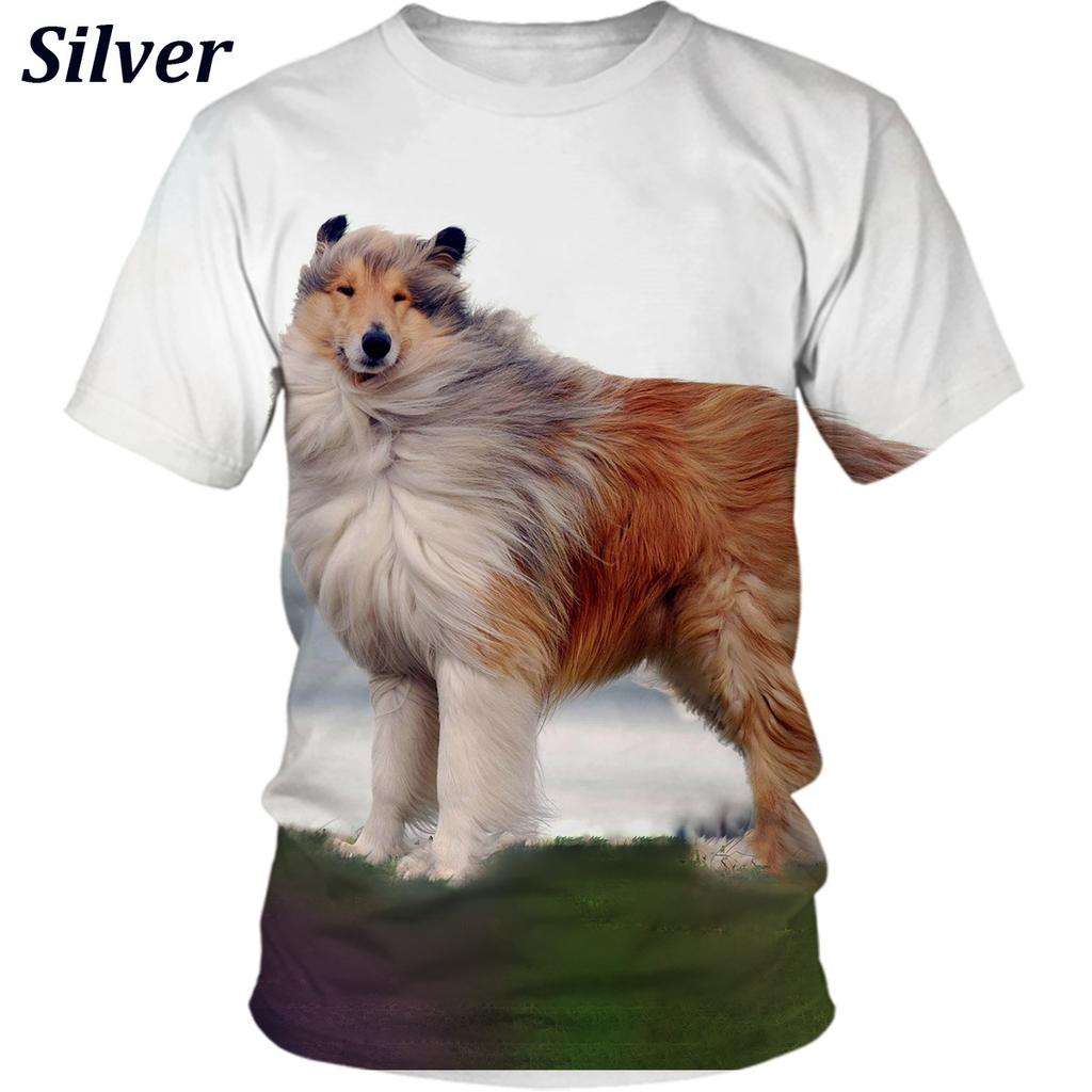 Новая модная унисекс милая собака 3D-Druckmuster Top бордер колли футболка спортивная футболка плюс размер XS-5XL