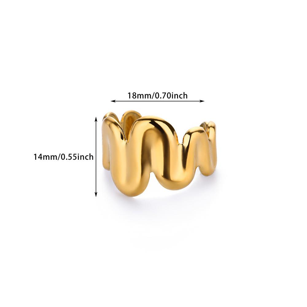 Золотистый цвет Необычные витые кольца из нержавеющей стали Открытые кольца для женщин Обручальное кольцо Эстетичные ювелирные аксессуары Рождественский подарок Лучшая подруга