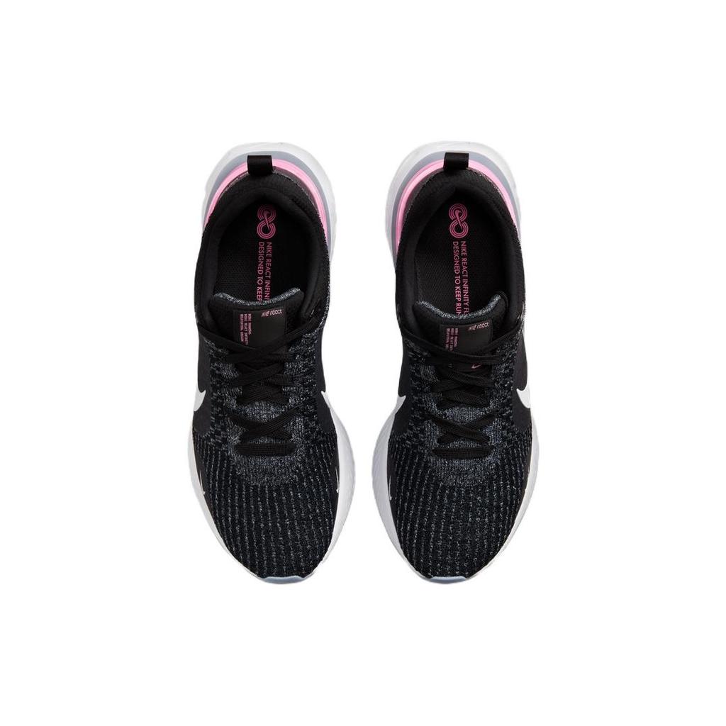 Nike React Infinity Run Flyknit 3 'Black Grey Pink' Men's DZ3014-001