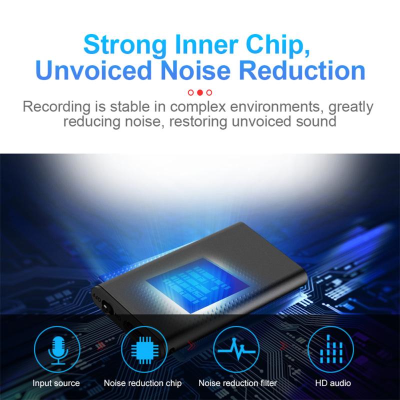Ultra-thin Sound Digital Recorder Portable Mini Voice Activated Dictaphone Hd Noise Cancelling