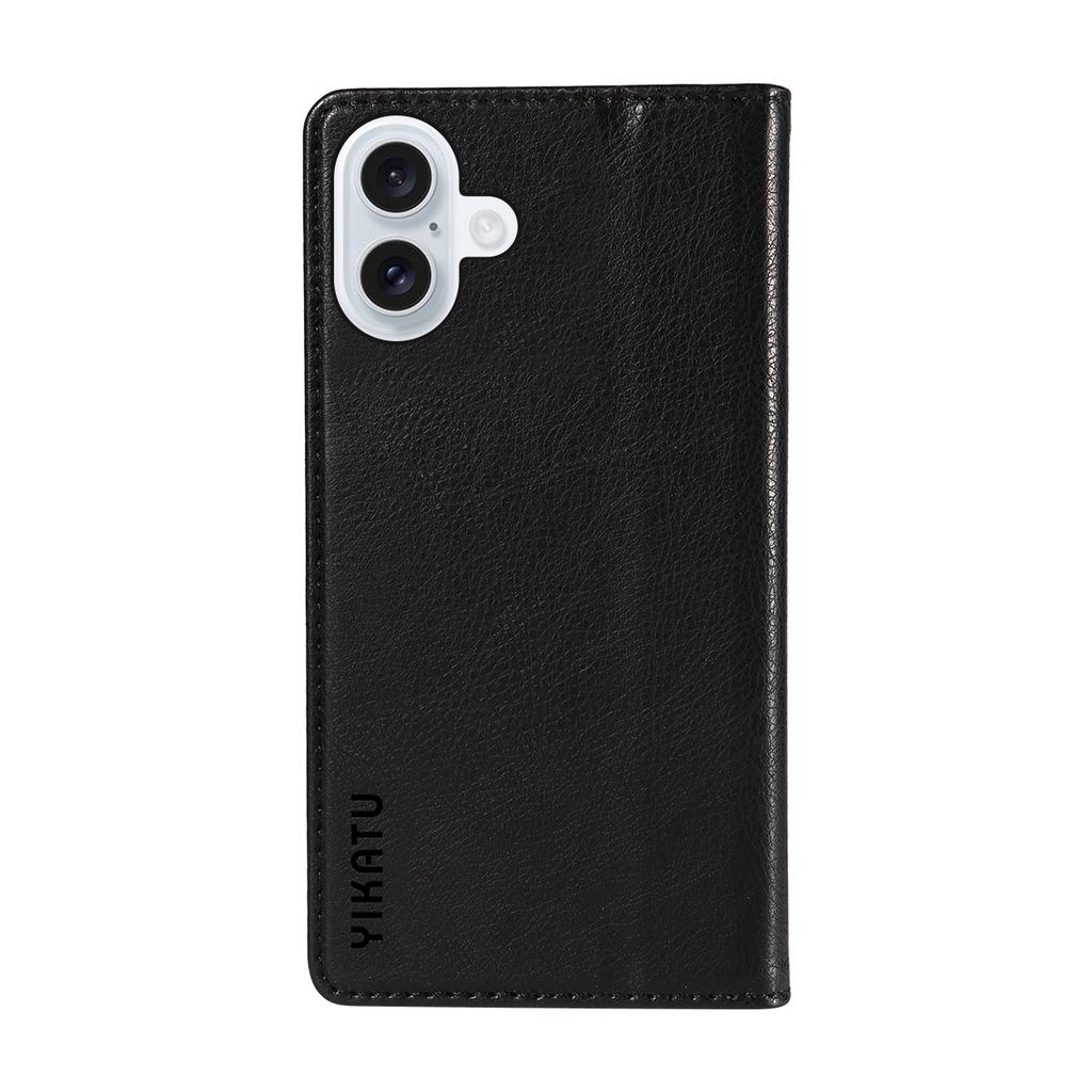 For iPhone 17 Wallet Case YIKATU YK-006 Magnetic Closure Leather Phone Cover Litchi Texture