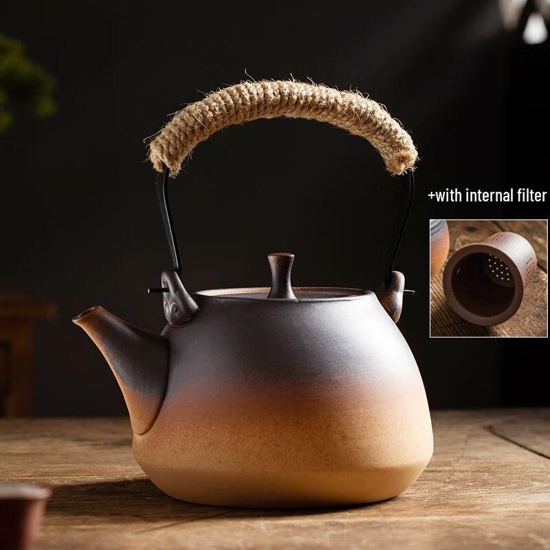 Чайник из фиолетовой глины с электрической керамической плитой