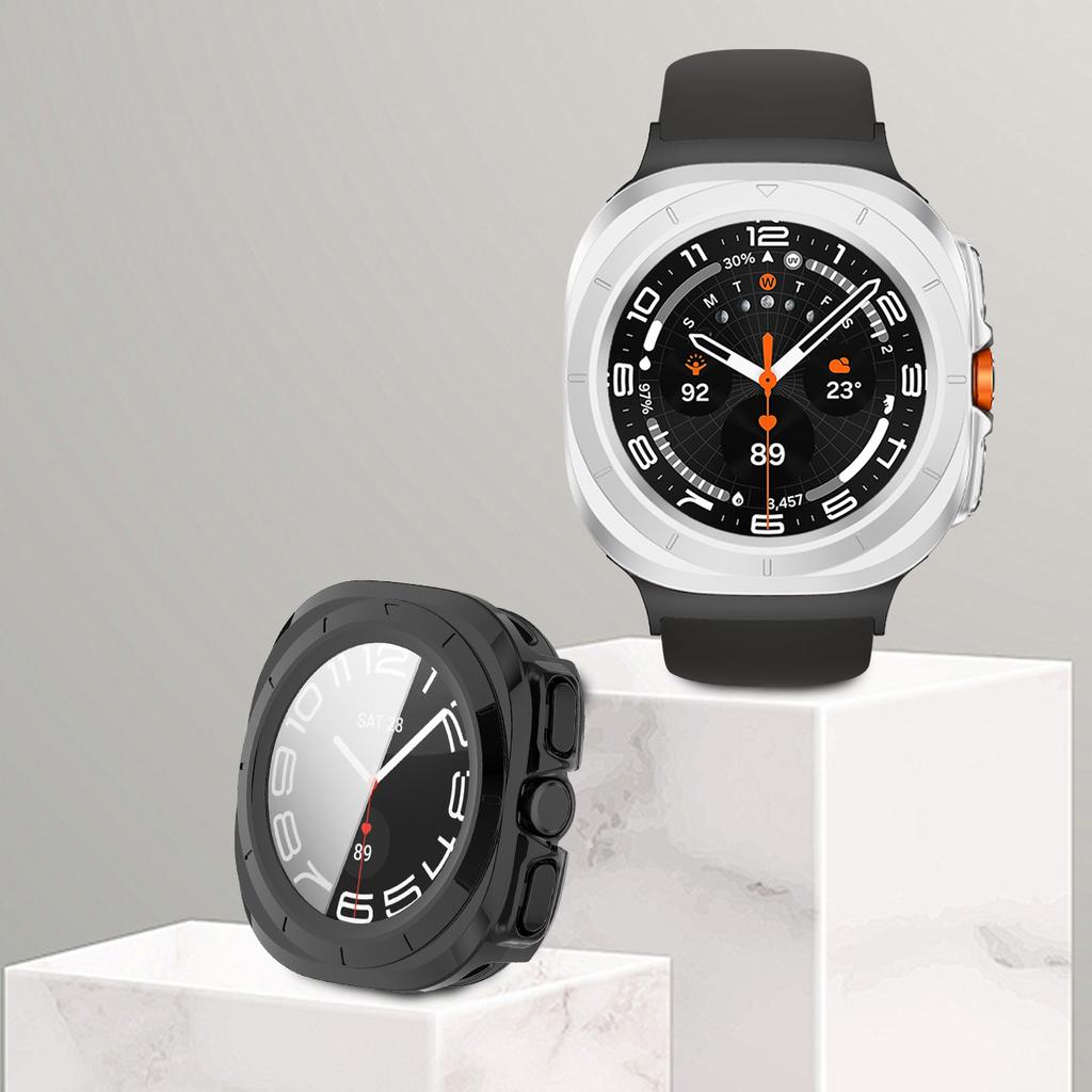 Чехол + Стекло для Samsung Galaxy Watch Ultra 2025 Защитная пленка из закаленного стекла для Galaxy Watch 7 Ultra 47 мм Защитный бампер