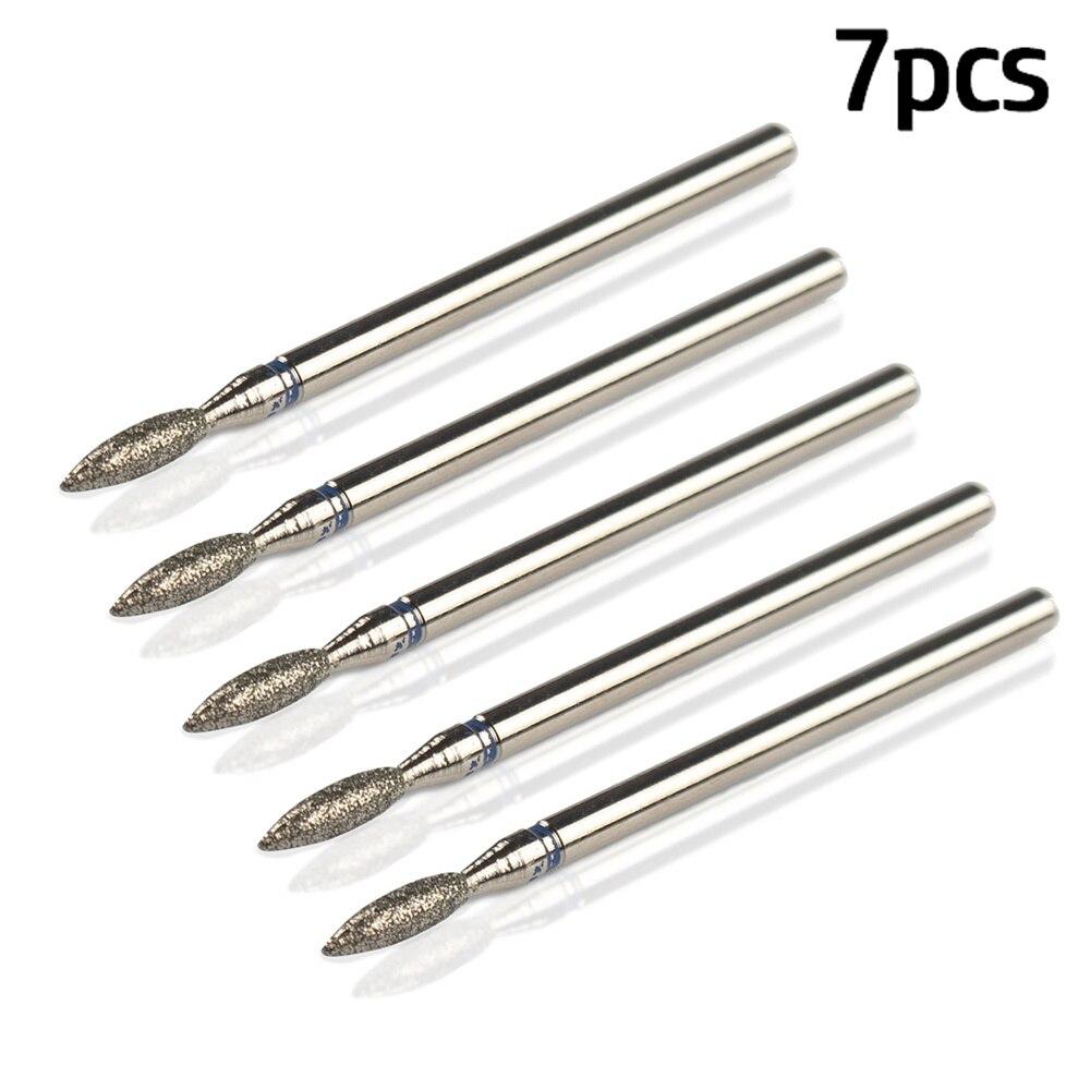 7pcs/Lot Diamond Milling Cutter for Manicure Burrs Pedicure Nail Drill Bits Accessories Nozzles for Manicure Cutters Nail Files
