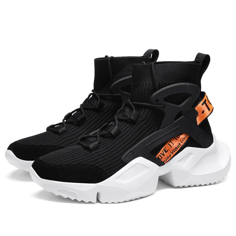 Большие размеры 39-46, сверхлегкие повседневные мужские носки, туфли на шнуровке, высокие массивные кроссовки, мужские тканые дышащие носки, кроссовки для мужчин