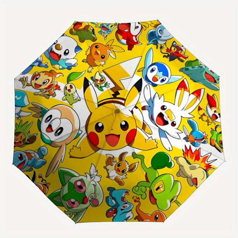 Автоматический складной зонт Pokemon Пикачу, 8 спиц, для всесезонного использования, портативный для путешествий и активного отдыха a0819057