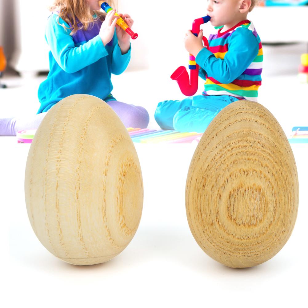 2 шт. Деревянное яйцо детская игрушка музыкальные детские принадлежности удобная ручка герметичное уплотнение равномерный звукSY62