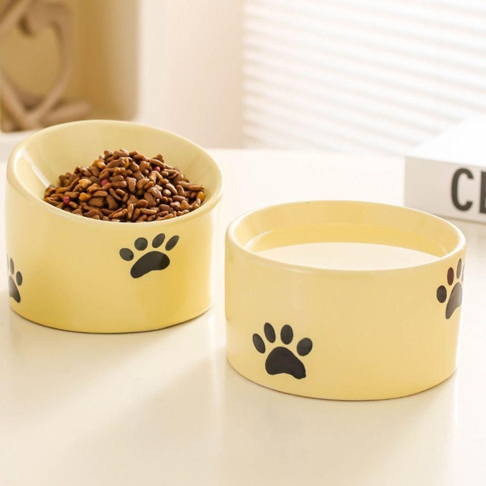 Керамическая миска для кошек с высокими ножками, миска-кормушка для собак, не опрокидывающаяся, миска для поения щенков, товары для животных