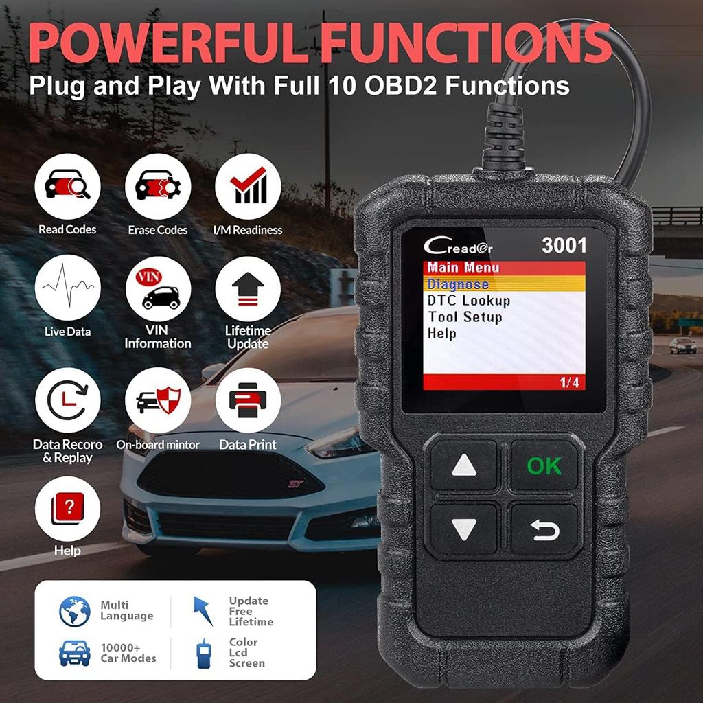 LAUNCH CR3001 OBD2 Scanner Made In Japan OBD2 Diagnostic Tool Read and Erase Codes Automotive Diagnostic Tool BMW Diagnostic Tool