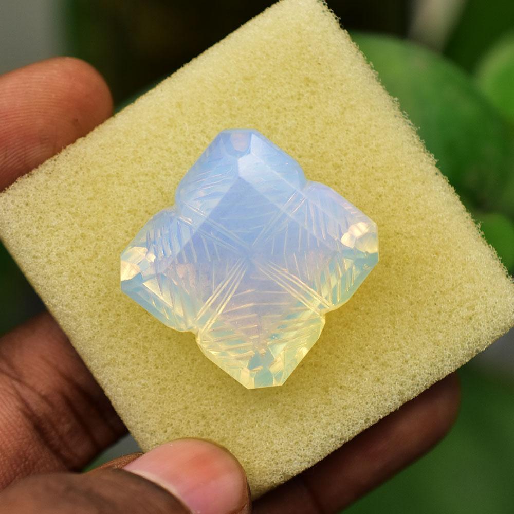 Lab-Created Opal Loose Gemstone Multicolor Unique Square Cut 62.20 ct October Birthday Birthstone