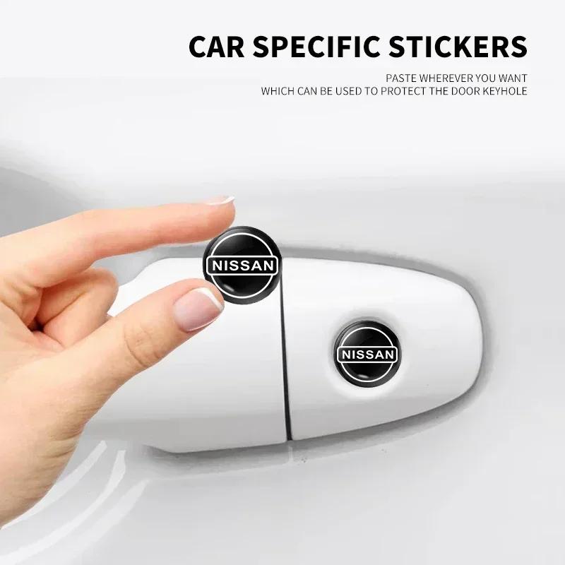 2025 Hot 2/5/10Pcs Car Door Keyhole Sticker Auto Lock Decoration Protection Decal For Nissan Nismo Micra Qashqai Altima Maxima S