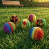 Colorful Crochet Footbag Sack Balls Soft Textured Beanbags for Kids Hand-Eye Coordination Outdoor Group Games Party Favors Kindergarten Sports