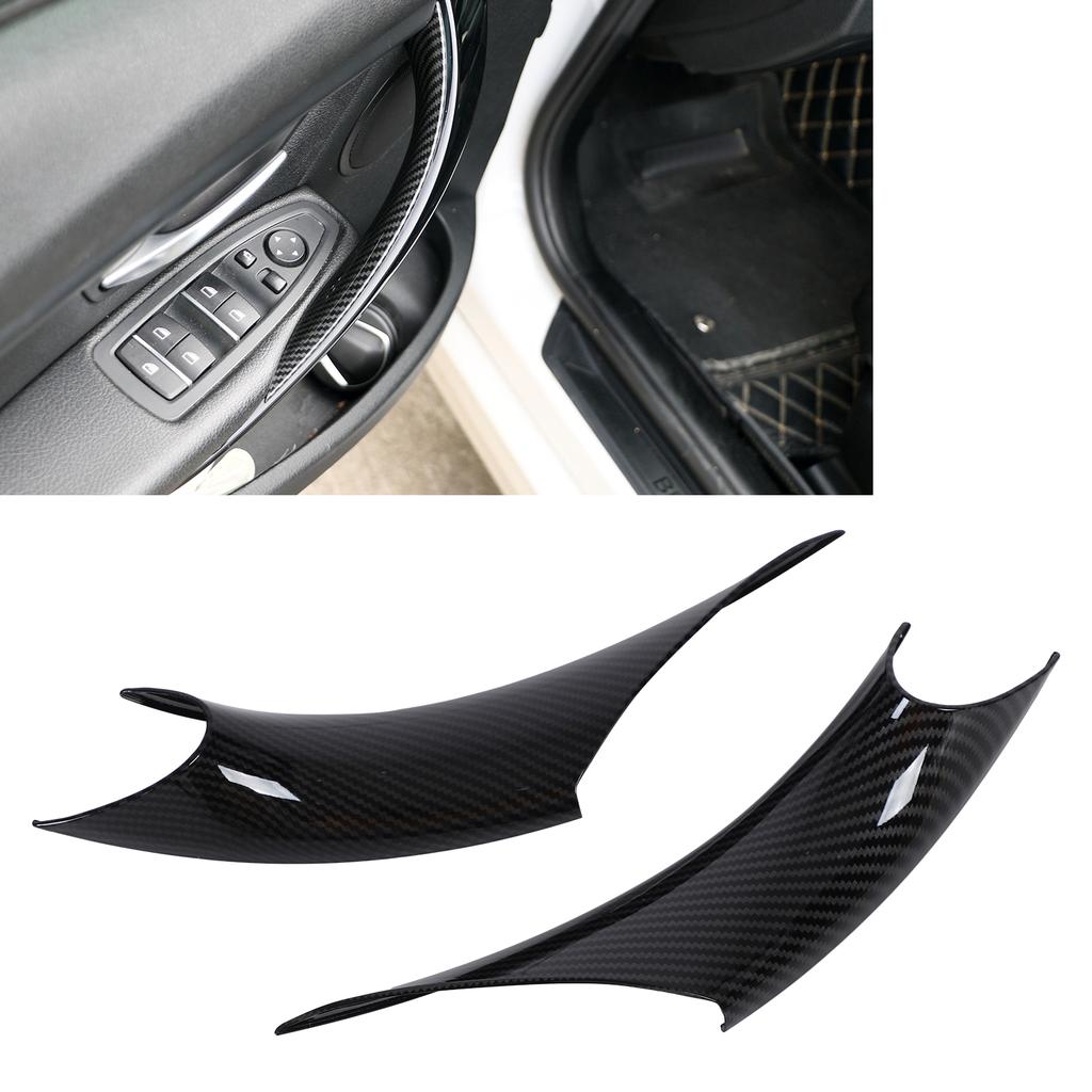 2pcs Inner Door Handle Pull Cover Replacement for 3 Series F80 M3 Sedan 2012‑2015 M3Carbon Fiber Style
