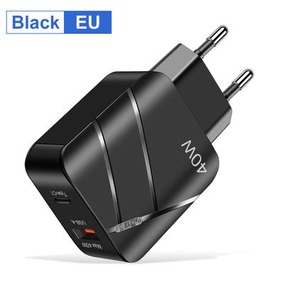 USB 40 Вт Настенное зарядное устройство Быстрая зарядка QC 3.0 Type C Быстрая зарядка Мобильный телефон Для iPhone 14 13 Samsung Xiaomi Вилка ЕС/США Зарядное устройство