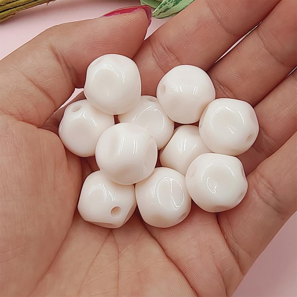 Акриловые поделки, модные многогранники с отверстиями, сделай сам, 10 шт./пакет, ювелирные аксессуары, цвет макарон, материалы для бисера, свободные бусины, перламутровый имитация нефрита