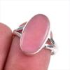 Natural Pink Opal Gemstone 925 Solid Sterling Silver Jewelry Ring Size 7.5 N6t44