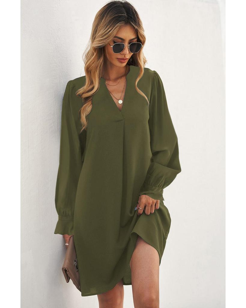 Azura Exchange Платье-рубашка с оборками на рукавах