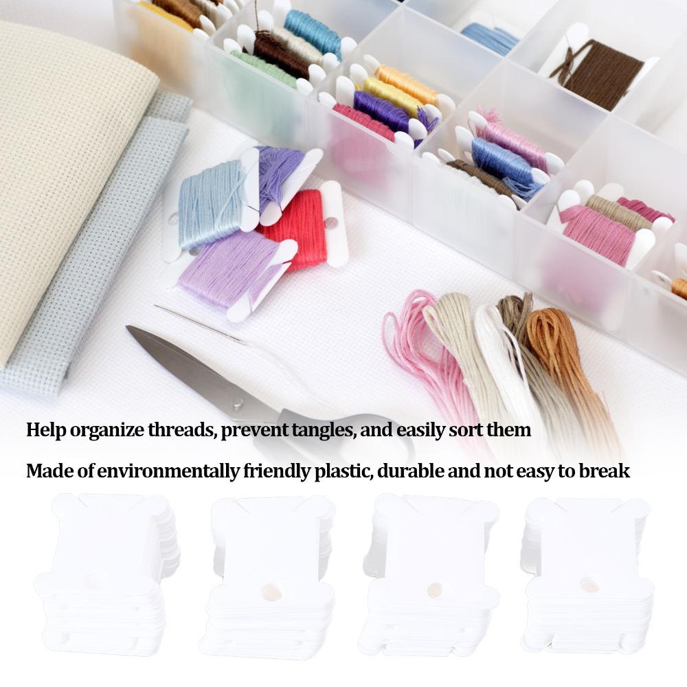 300pcs Sorting Storage Function Floss Bobbins White Embroidery Floss Cards For Cross Stitch