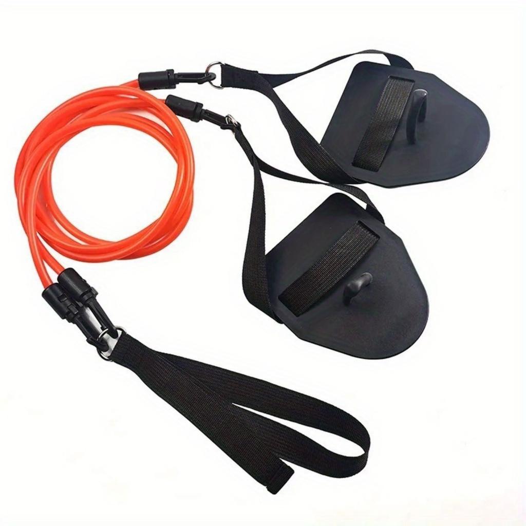 Professional Land Swimming Trainer Resistance Band Set, PU Material, Fitness Arm Strength Exercise Equipment with Hand Webbed Paddles