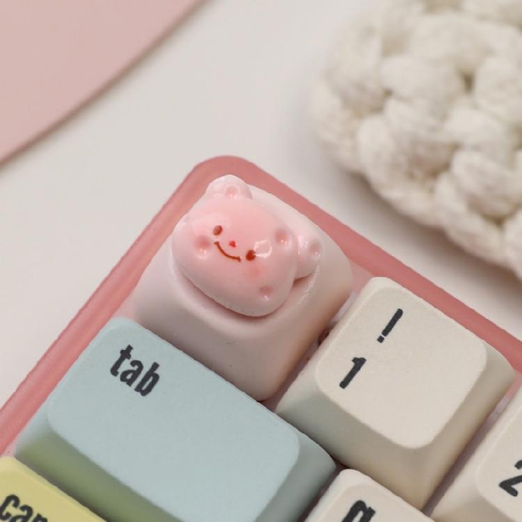 3D Мультяшные Медвежьи Смоляные Колпачки для Механических Клавиатур Мягкий Цвет Опционально Улучшает Набор Текста Дизайн