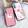 AH38 Прекрасный чехол Hello Kitty Black для iPhone 16 15 Plus 14 13 12 11 Pro 8 7 6S SE 5S X XR XS Max Realme C30 C33 C31 9I Huawei Y8P Y9 Sofe Cover