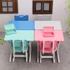 Children's Mini Desk & Study Table Toy Set with Books, Stationery, and Pencil Box Accessories