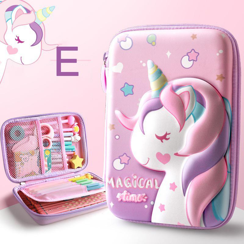 3D EVA Unicorn Cute Pencil Case Cartoon Stationery Box Girls Color Pencil Box Student Pen Case School Supplies Gifts Ipad Case