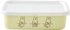 Fuji Enamel Miffy Pastel Storage Container with Shallow Rectangle Square Medium Size Pale Green Letter Miffy Enamel Lid,