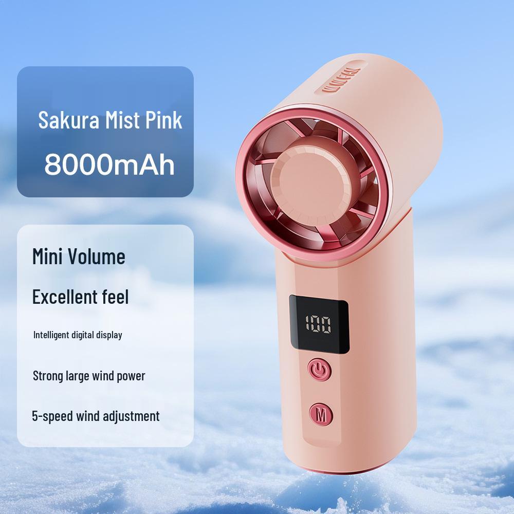 Mini Handheld Fan with Five-Speed Adjustment and Long-Lasting Battery for Cool Breeze – Portable and Desktop Use