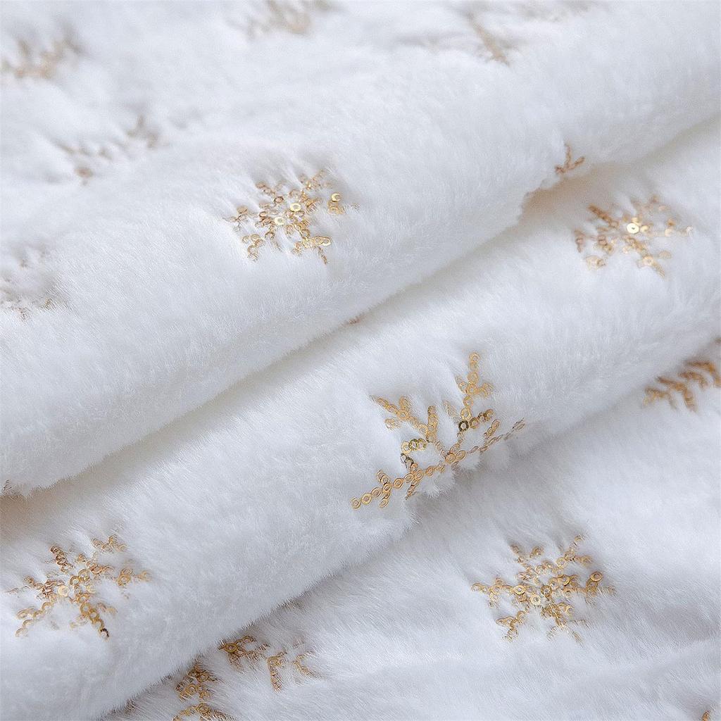 Faux Christmas Table Runners Gold Sequin Snowflake Table Runner Xmas Table Runner For Super Soft Thick Luxury Christmas Table Decoration