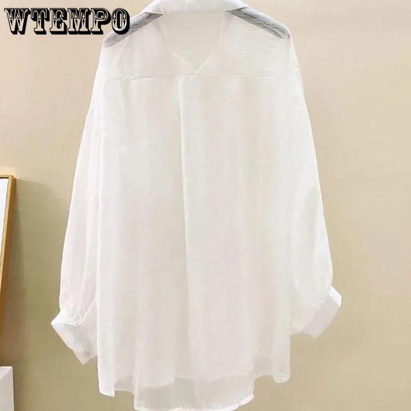 WTEMPO Одежда для защиты от солнца, женский кардиган, тонкое пальто, летняя шифоновая блузка, корейская версия, темперамент, свободная