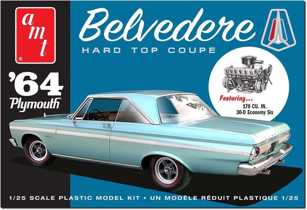 Platz AMT 1964 Plymouth Belvedere with Straight 6 Engine Plastic Model AMT1188 1/25 (car)