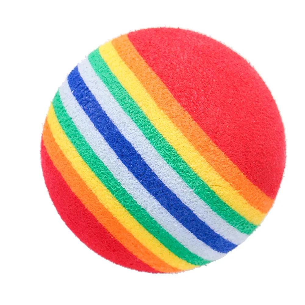 10/20pcs EVA Rainbow Cat Toys Ball Interactive Cat Dog Toy Play Chewing Rattle Scratch Ball Training Balls Pet Toys Cat Supplies
