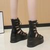 Sale Ladies 9.5CM Wedge Sandals Fashion High Heels Goth Punk Summer Casual Platform Shoes Ladies Comfort Lace Up Zipper Buckle