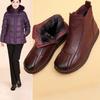 Женские ботильоны, зимние мокасины из натуральной кожи, повседневные женские кожаные ботинки, удобные черные ботинки для мам, новинка 2024 года