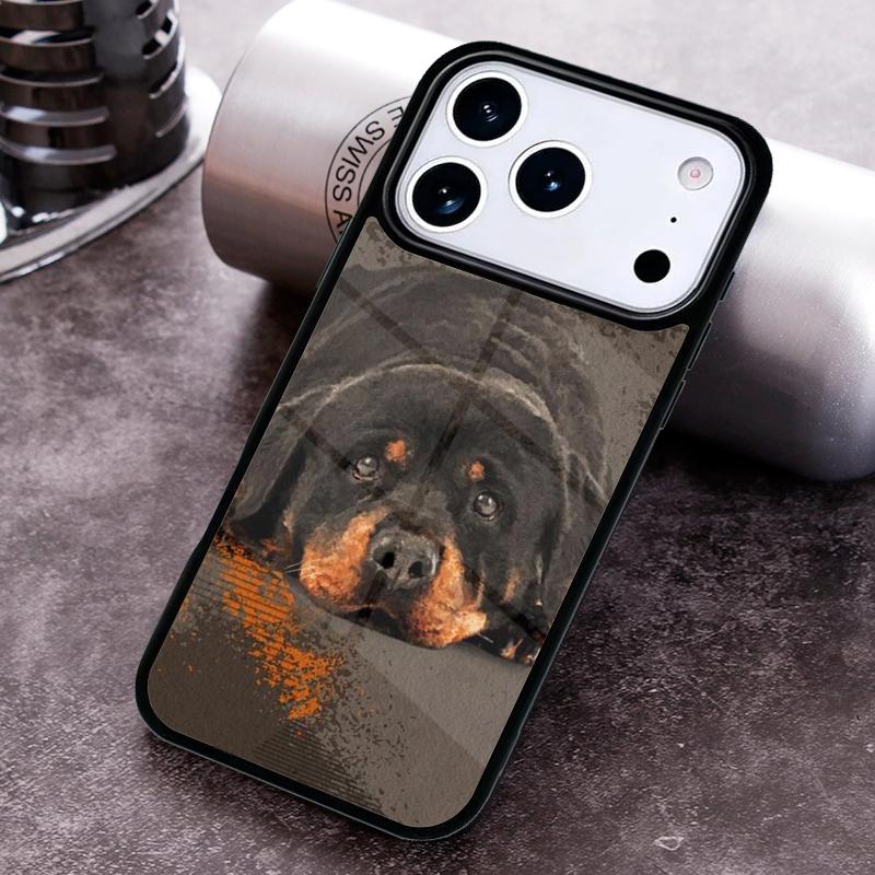 Милый Чехол Для Телефона с Собакой Ротвейлером Для iPhone 17 16 15 14 13 12 11 Pro Max Plus 17Air Мягкий Силиконовый Чехол
