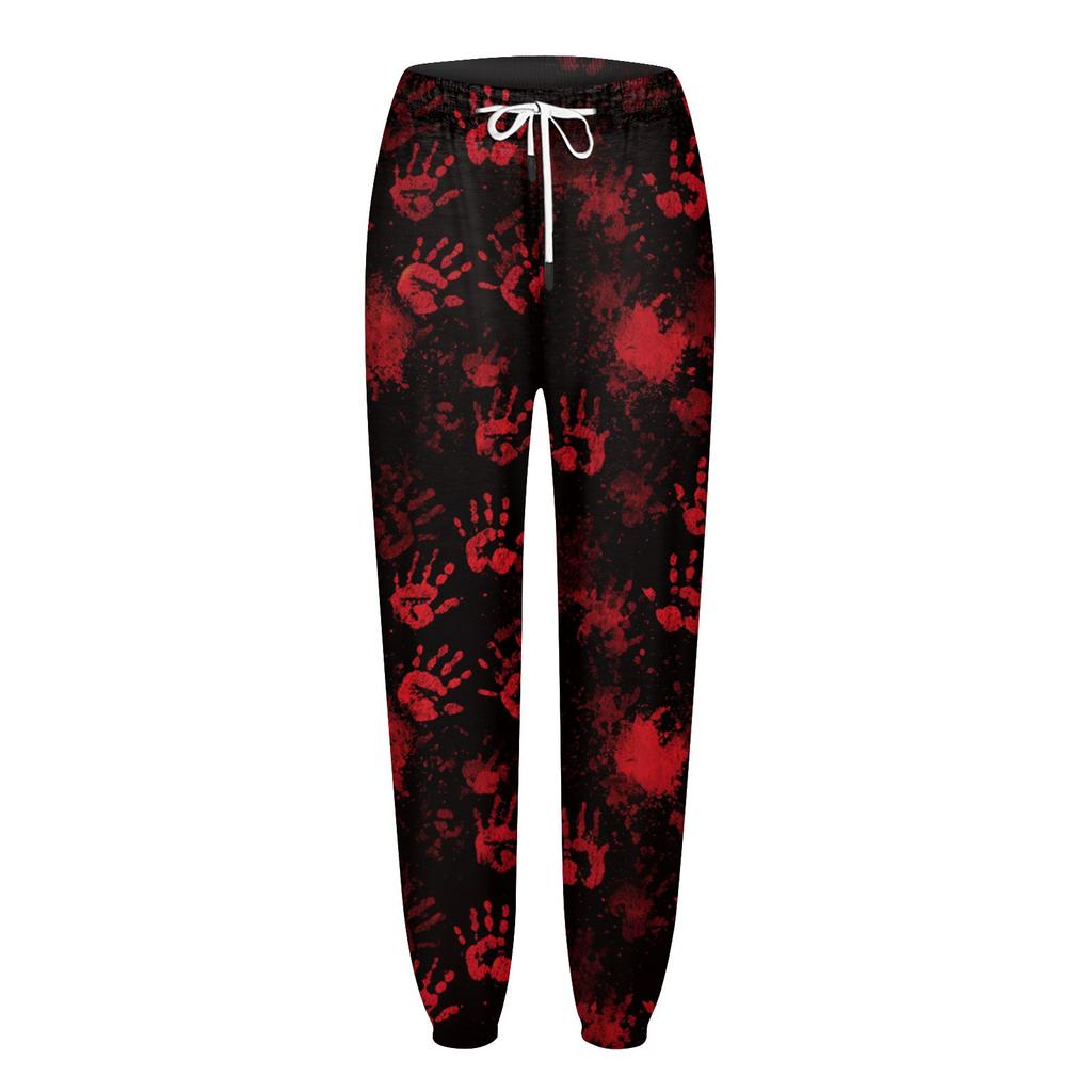Женские повседневные модные спортивные штаны с принтом на Хэллоуин, повседневные брюки