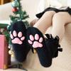 Coral Velvet Cat Paw Plush Socks Paw Pads Bowknot Warm Socks Y2k 3D Cat Paw Socks  Gift