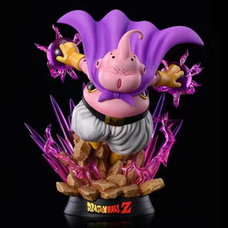 20cm Drogan Boll Z Majin Buu Pvc Fat Buu Action Figures Gk Statue With Light Base Collection Model Toys For Children Gifts