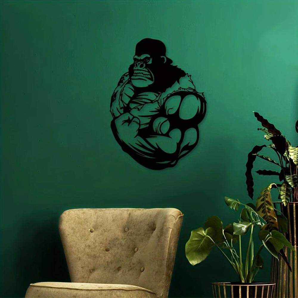 Креативные поделки из железа в виде мускулистого орангутана — уникальный декор для дома и улицы, идеально подходит для украшения гостиной и стен на улице