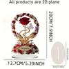2D Acrylic Ornament Red Rose Pattern Roses Mother Flat Elegant Desk Decora Filial To Mother Gifts A Gift for A Girlfriend