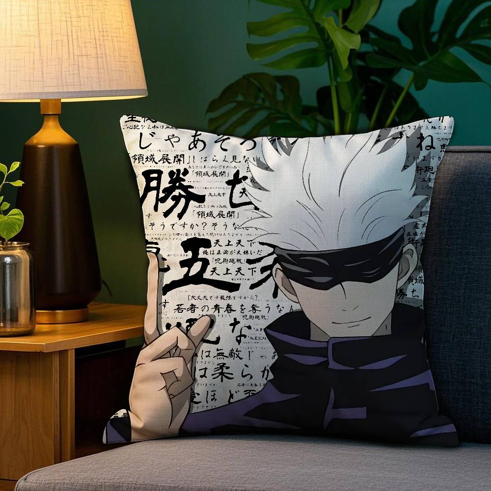 J-Jujutsu Kaisen G-Gojo Satoru Наволочка Плюшевая Ткань Мягкая Двусторонняя Печать Короткий Плюш Дом Диван Наволочка-Подушка