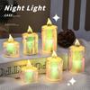 LED Flameless Electric Candles Light Acrylic Glass Battery Flickering Fake Tealight for Wedding Party Christmas Decor