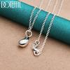 925 Sterling Silver Snake Chain Thin Chain 16-30 Inch Water Drop Pendant Fashion Necklace